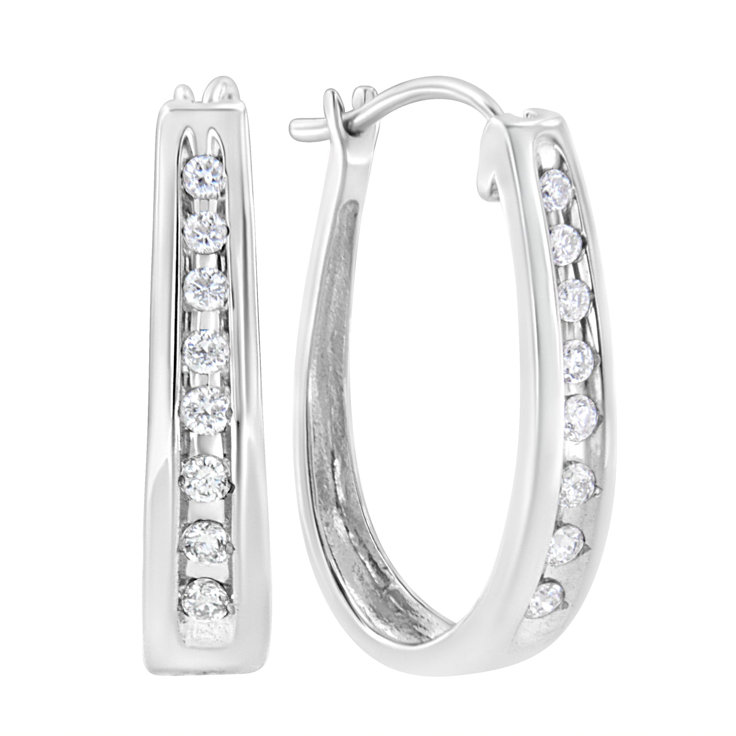 .925 Sterling Silver 1/4 Cttw Lab Grown Diamond Hoop Earring (F-G Color, Vs2-Si1 Clarity)