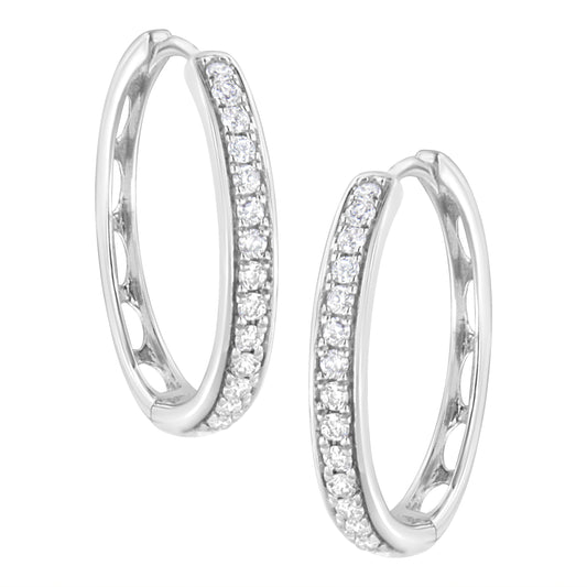 .925 Sterling Silver 1/2 Cttw Lab Grown Diamond Hoop Earring (F-G Color, Vs2-Si1 Clarity)