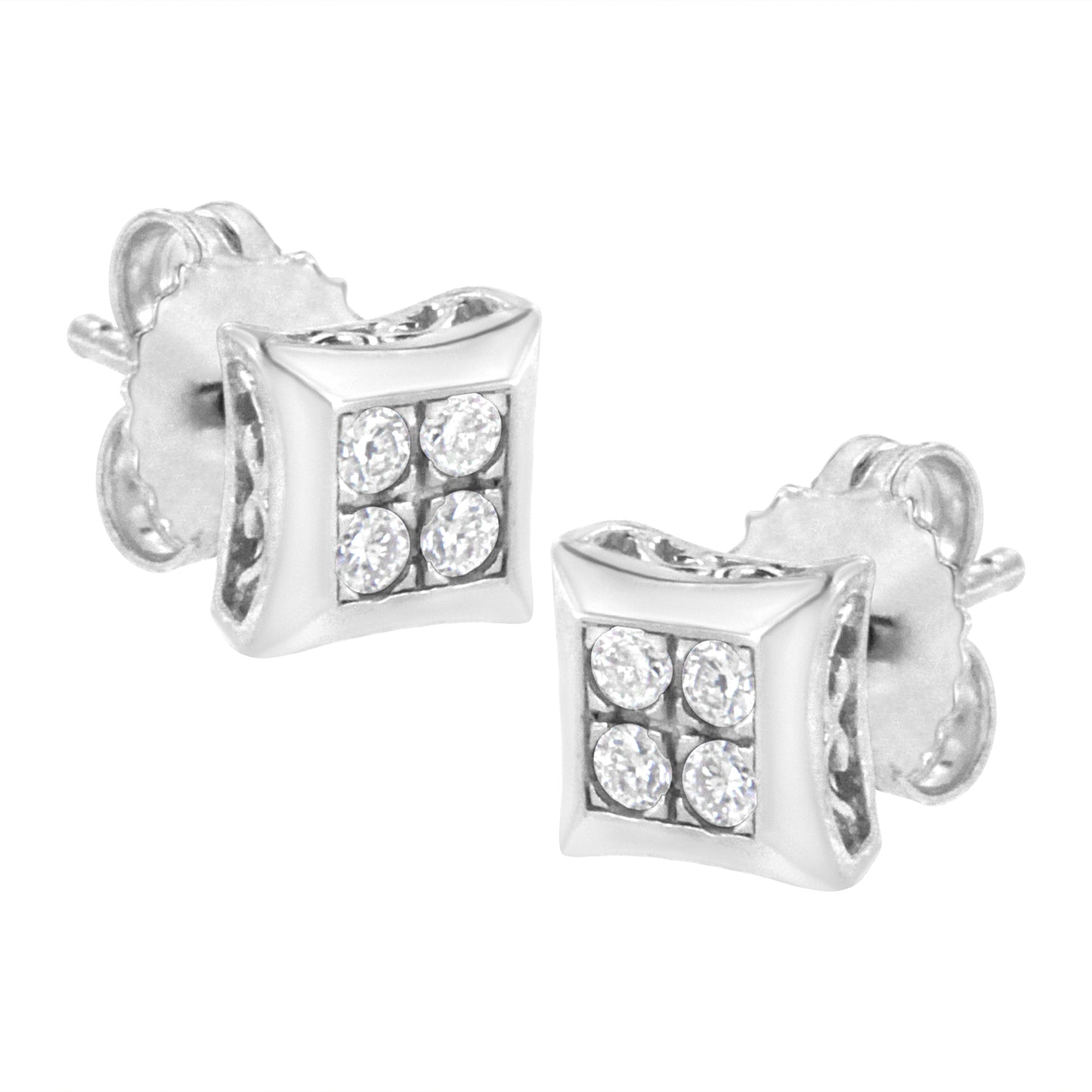 .925 Sterling Silver 1/4 Cttw Lab Grown Diamond Kite Earring (F-G Color, Vs2-Si1 Clarity)