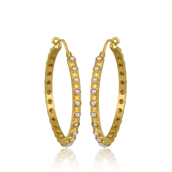 Pearl Hoop Earrings
