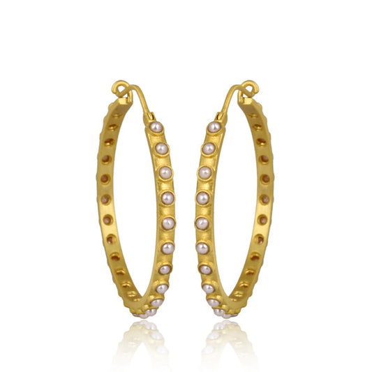 Pearl Hoop Earrings
