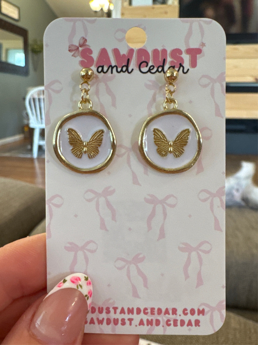 Butterfly Stud Earrings Lightweight Jewelry Sawdust and Cedar