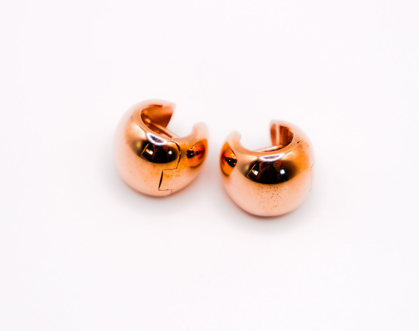 Rose Gold Peanut-Shaped Earrings Italian Made Le Reussi