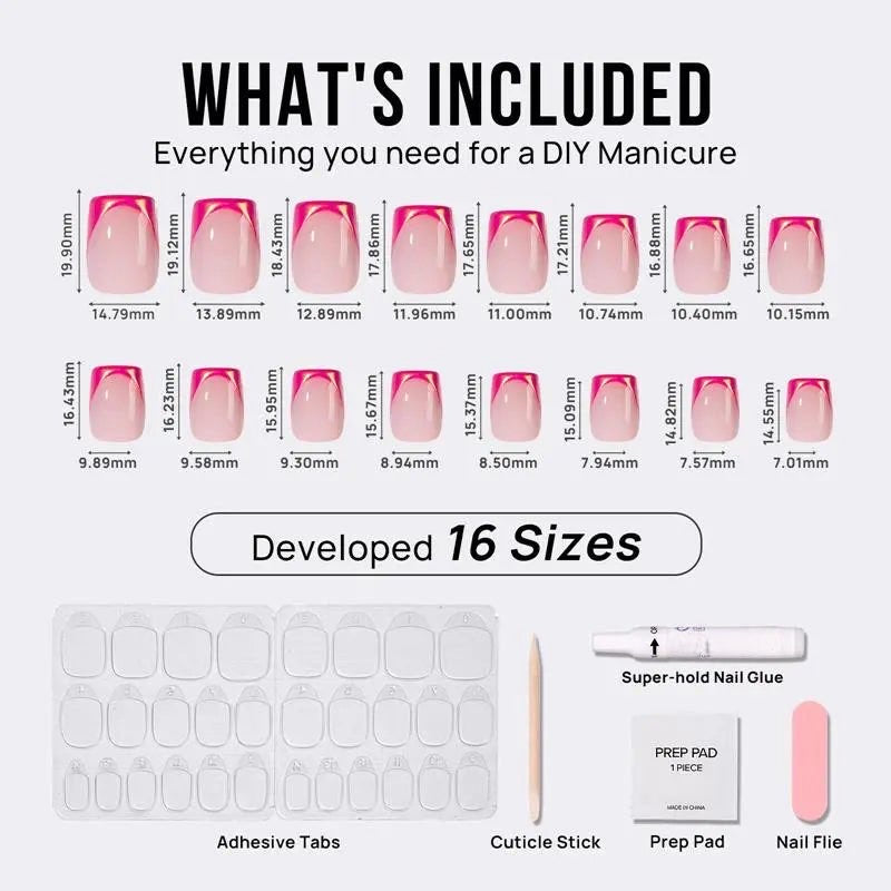 Metallic Petal Square Nails - Press On Nails