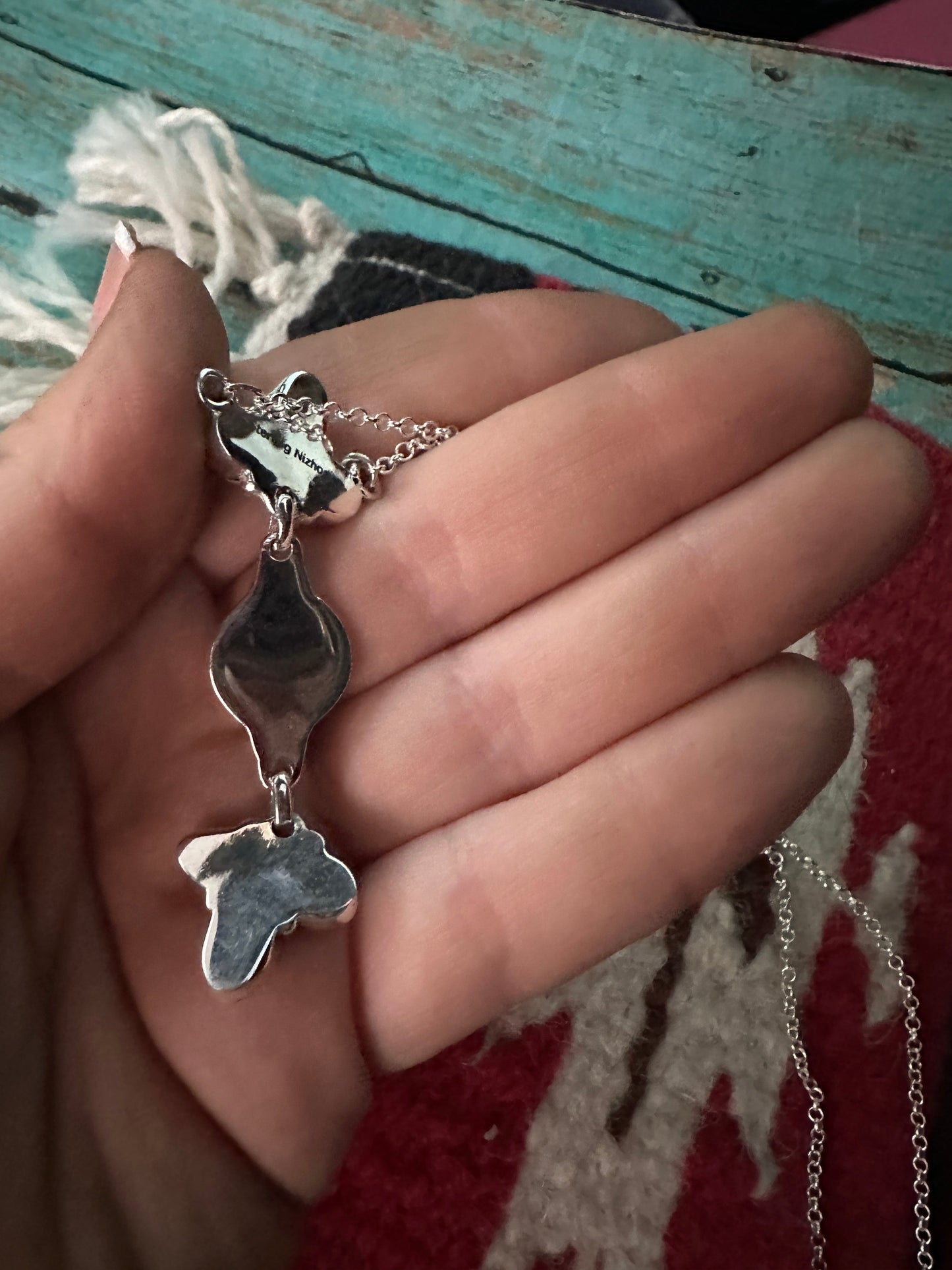 Sterling Silver Onyx Necklace Handmade Chain Necklace Nizhoni Traders LLC