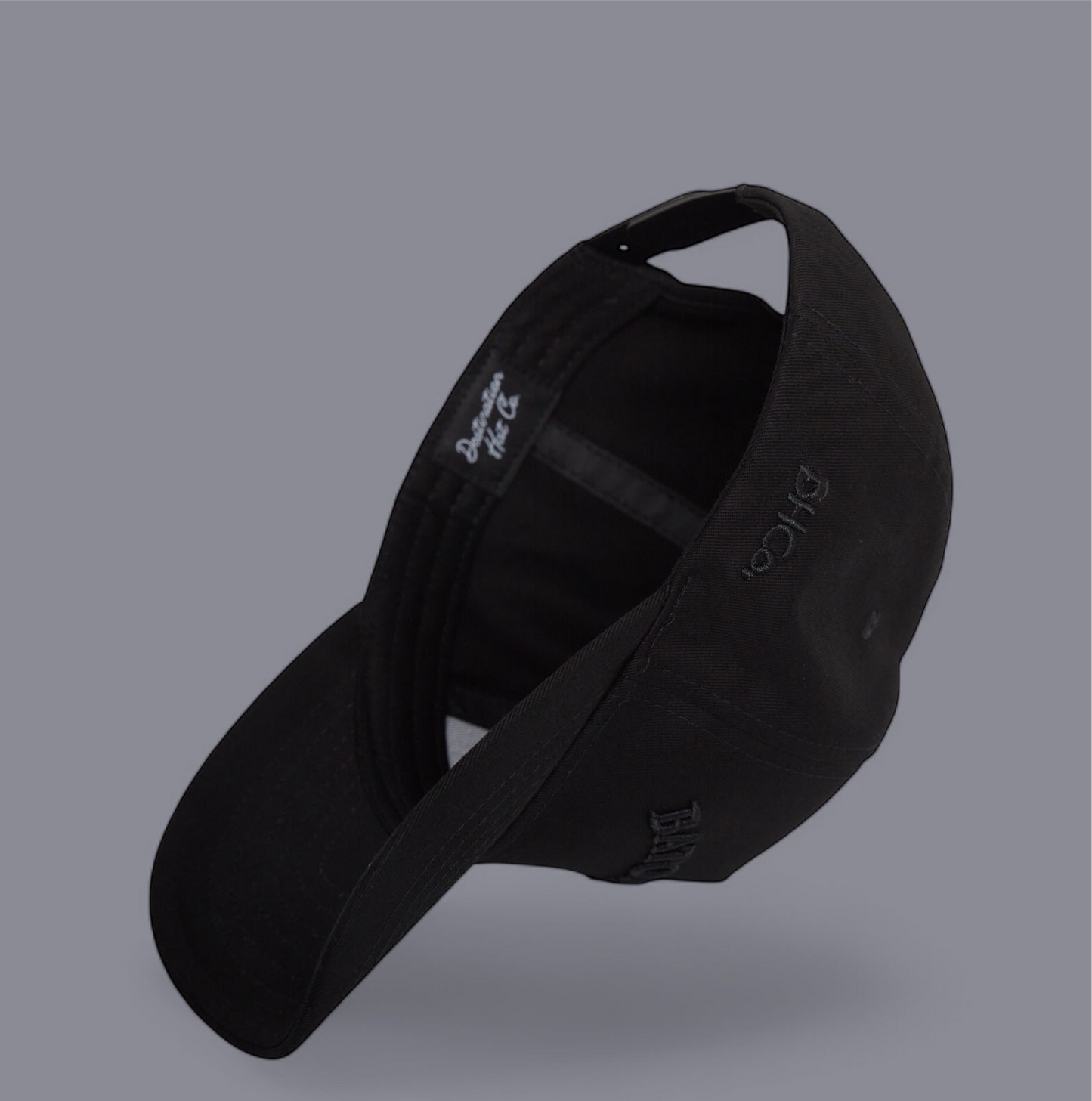 Midnight Collection Black Pre-curved Trucker Hat Baton Rouge