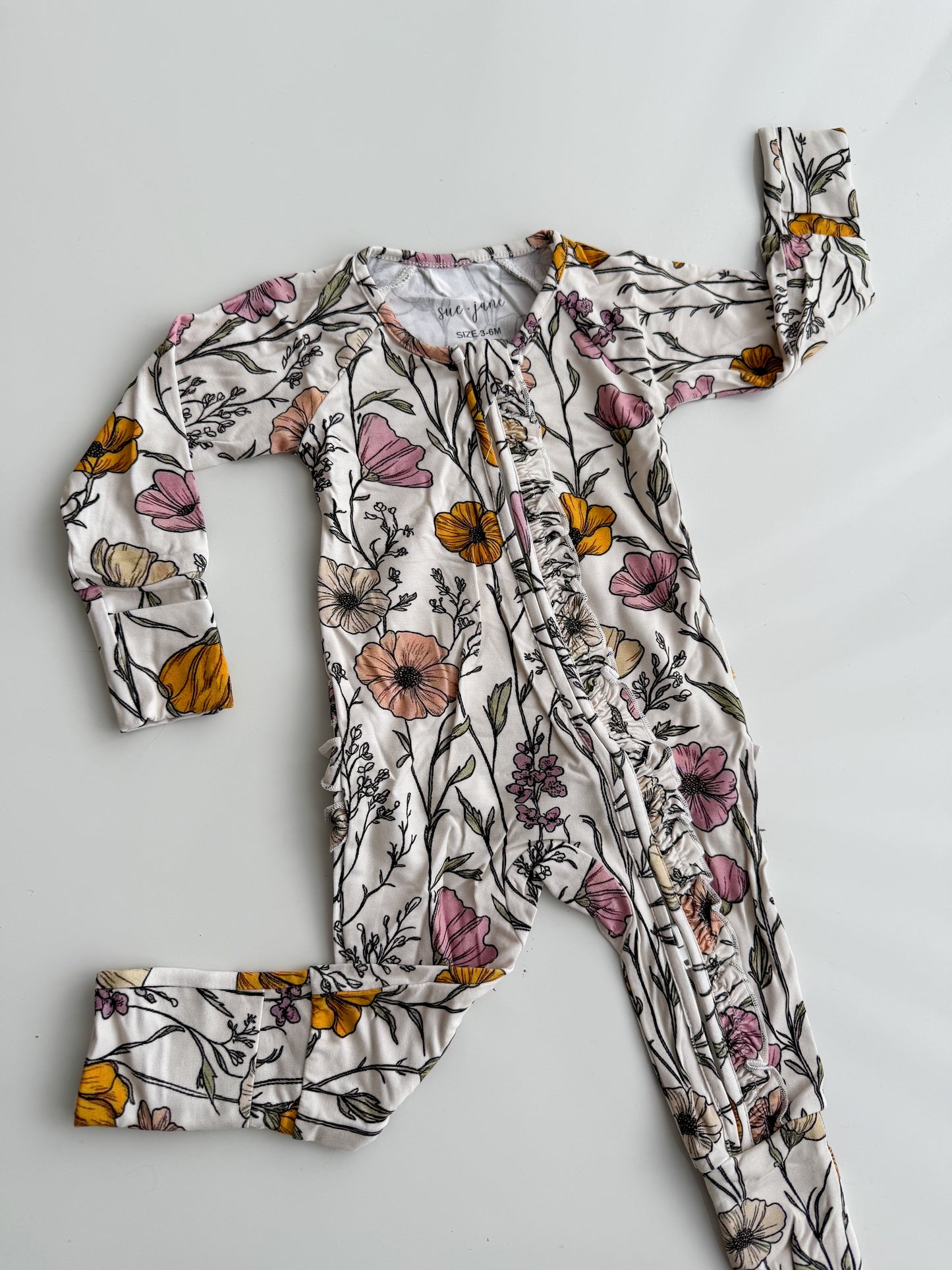 Wild Poppies Ruffle Bamboo Zippy