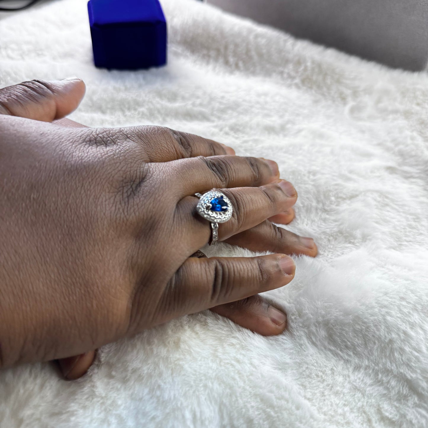 Sapphire Removable Head Fidget Ring 925 Sterling Silver