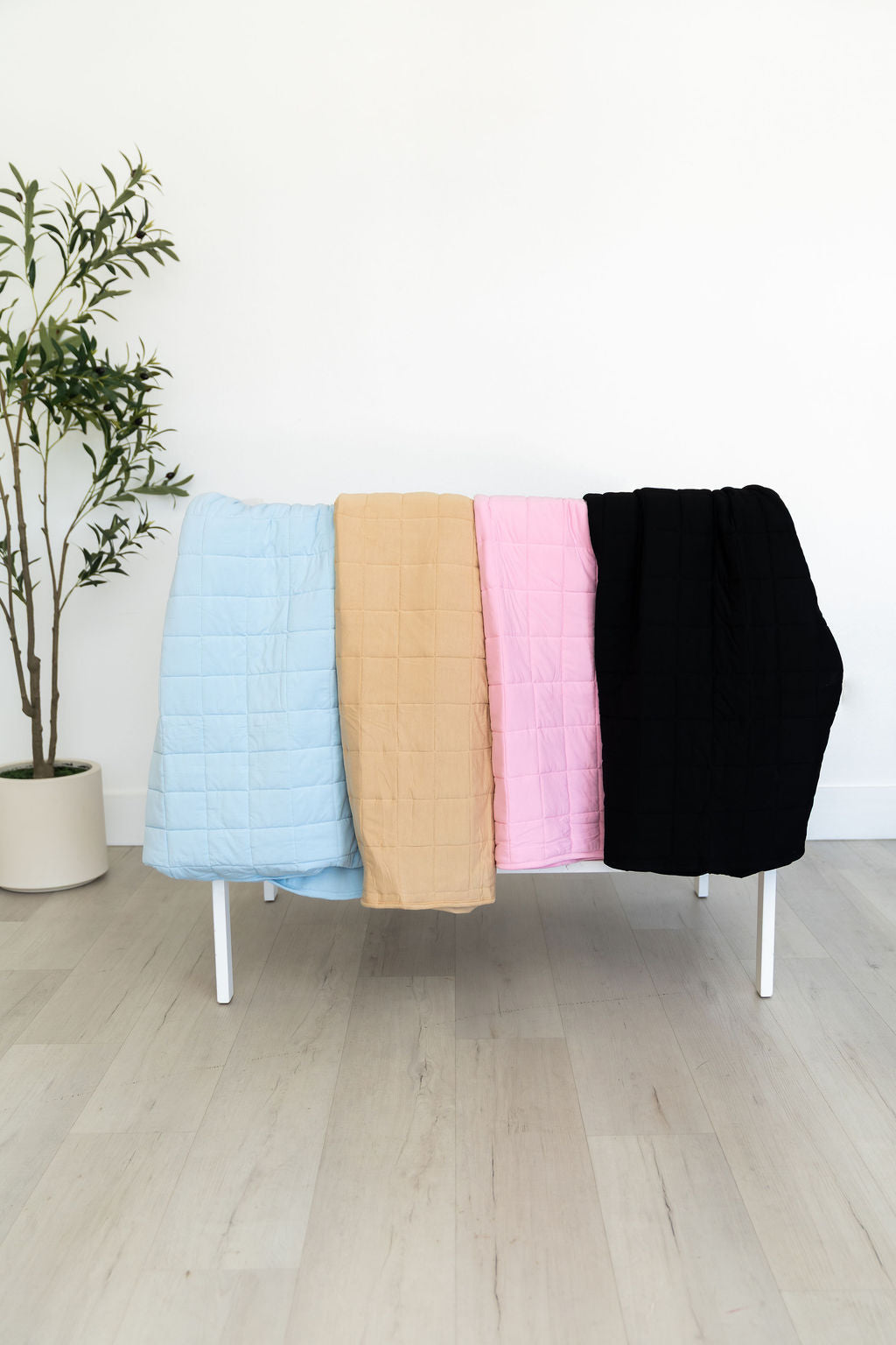 Black Quilted Bamboo Blanket Ultra-Soft 50x50 Inches Quilt Laree + Co.