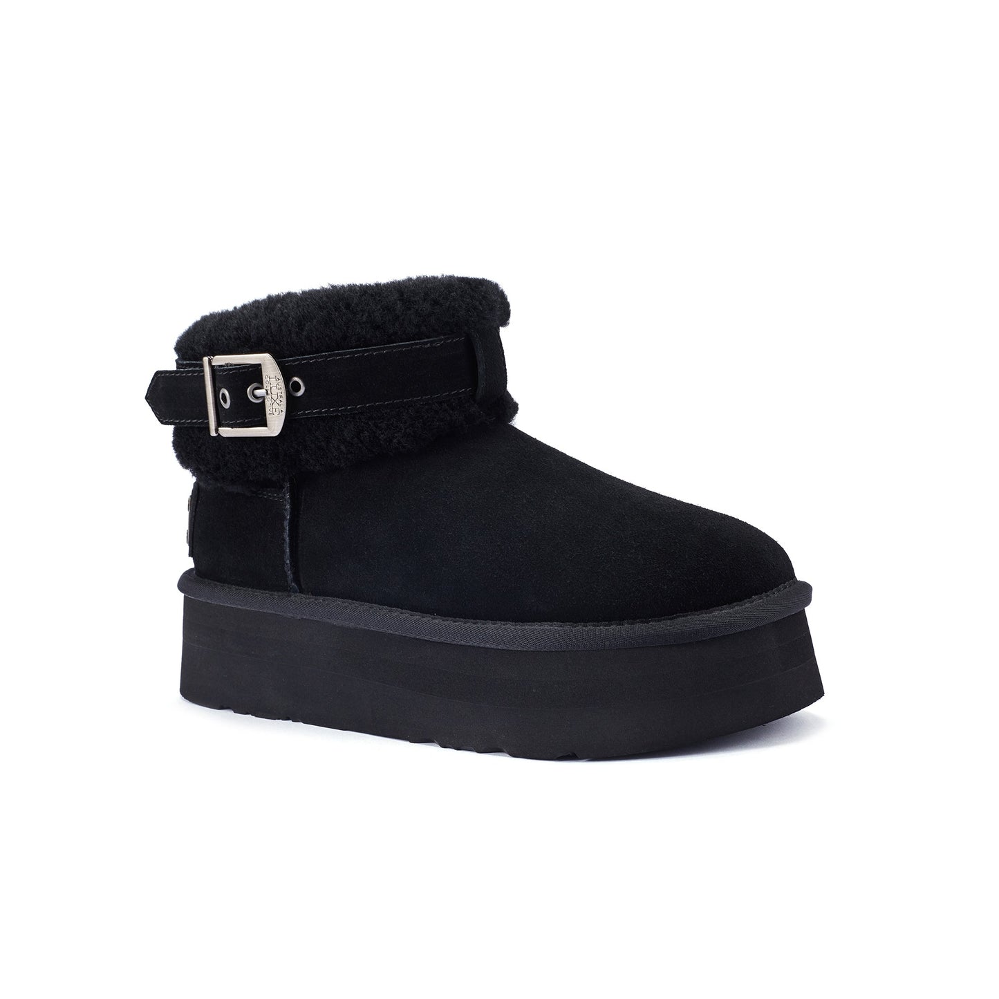 EDEN PLATFOAM Black Sheepskin Boot Australia Luxe Collective
