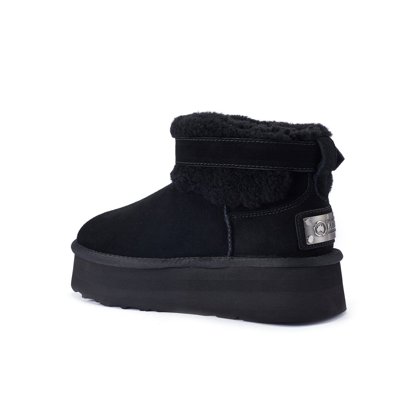 EDEN PLATFOAM Black Sheepskin Boot Australia Luxe Collective