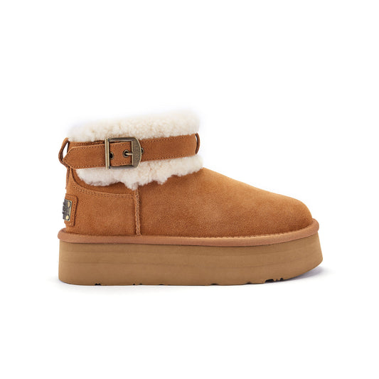 Sheepskin Boot Chestnut Platform EDEN PLATFOAM