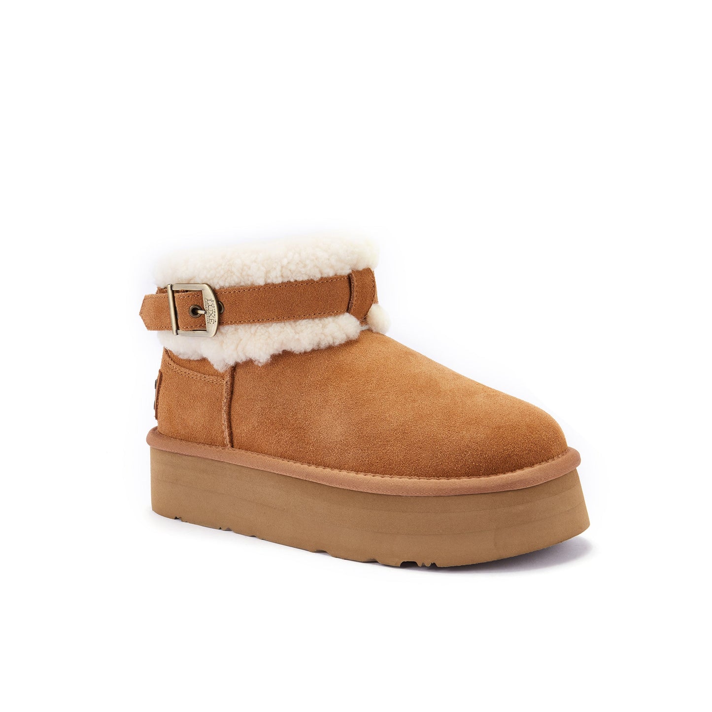 Sheepskin Boot Chestnut Platform EDEN PLATFOAM
