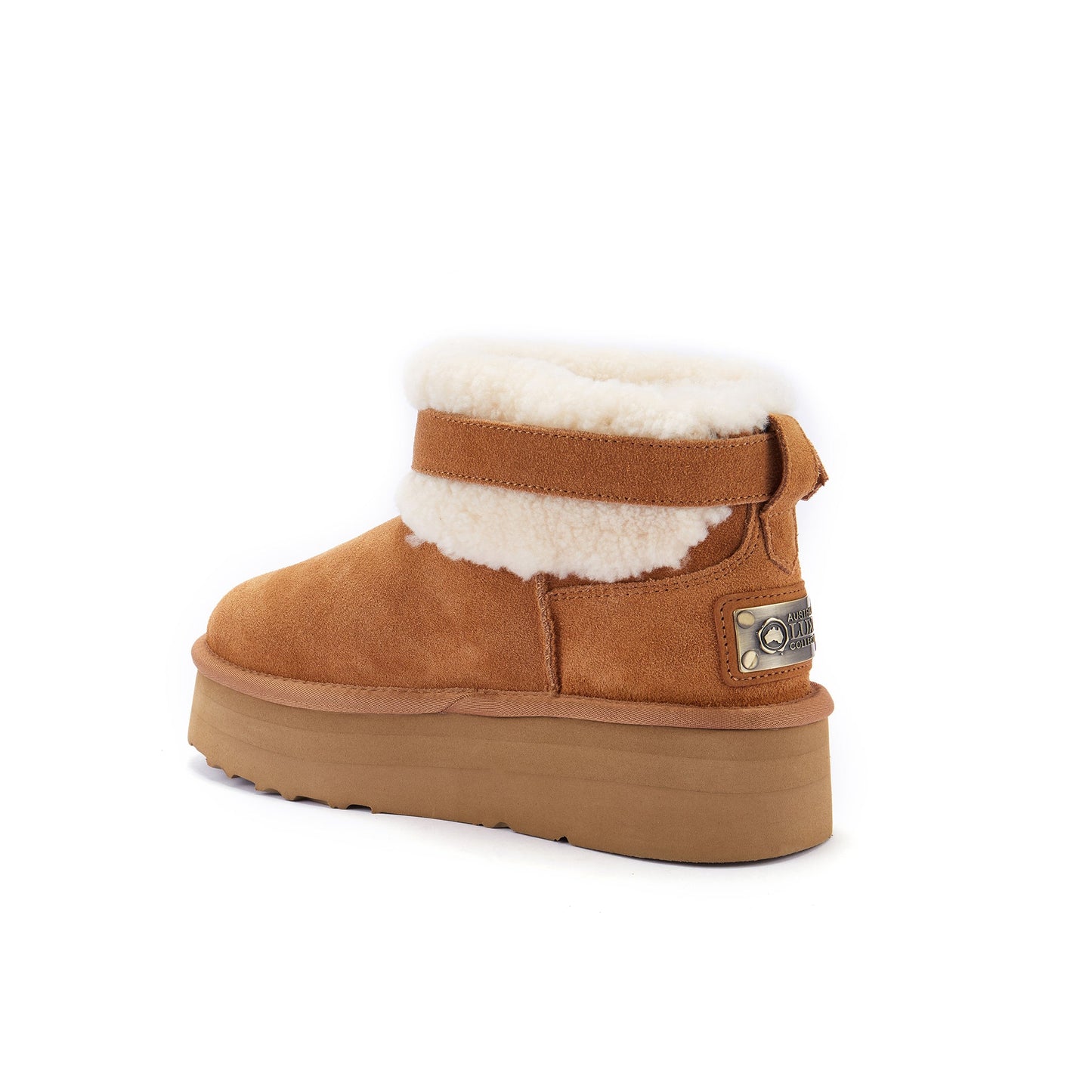 Sheepskin Boot Chestnut Platform EDEN PLATFOAM