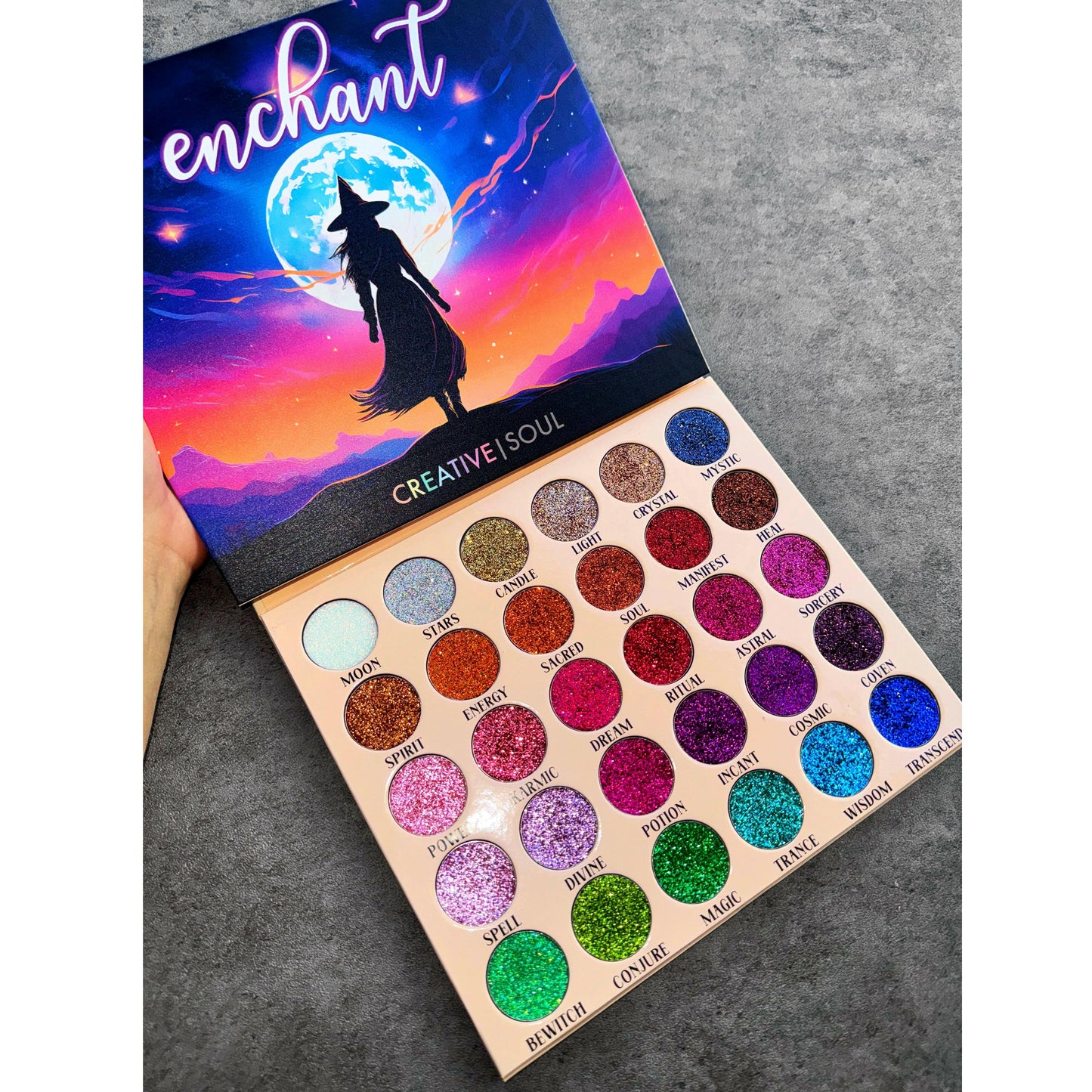 Pressed Glitter Enchant Eyeshadow Palette Creative Soul Cosmetics