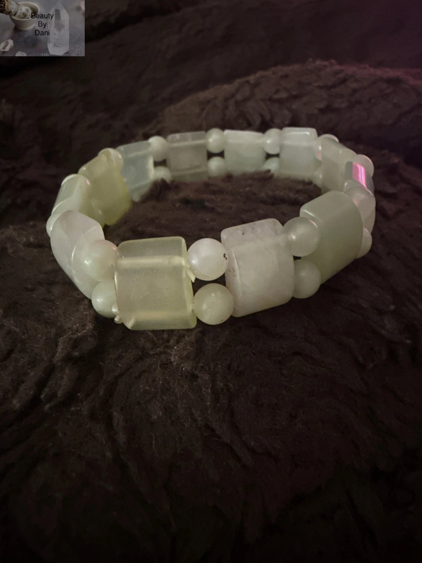 Green Aventurine 6mm Square Bead Bracelet