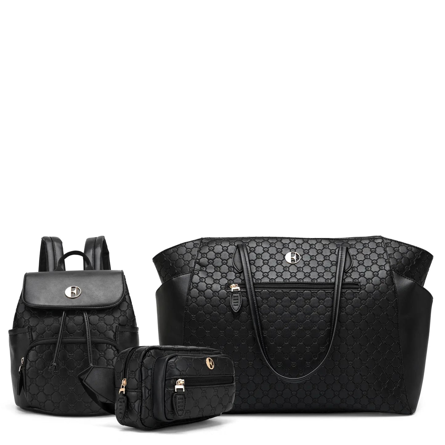 Compass Vegan Leather Weekender & Crossbody Backpack Set ELLE