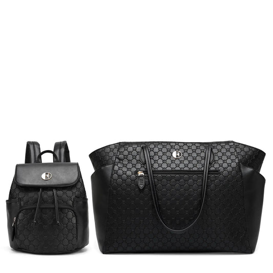 Compass Vegan Leather Travel Backpack & Weekender Set ELLE