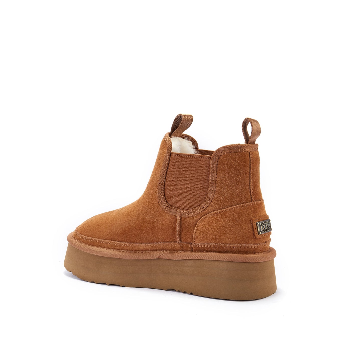 Sheepskin Ankle Height Boot Chestnut Emery Platfoam