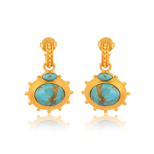 Athena Drop Earrings - Turquoise