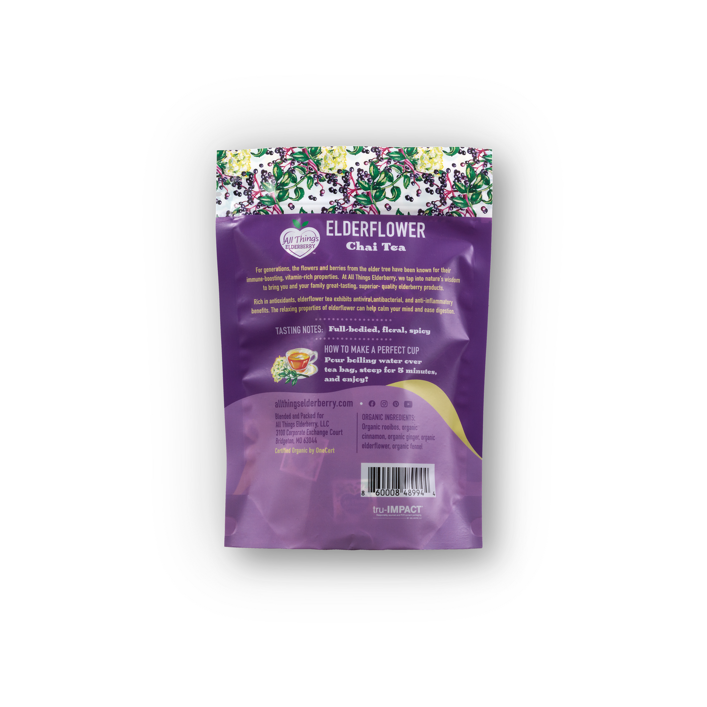 Elderflower Chai Tea Caffeine-Free Herbal Tea Blend