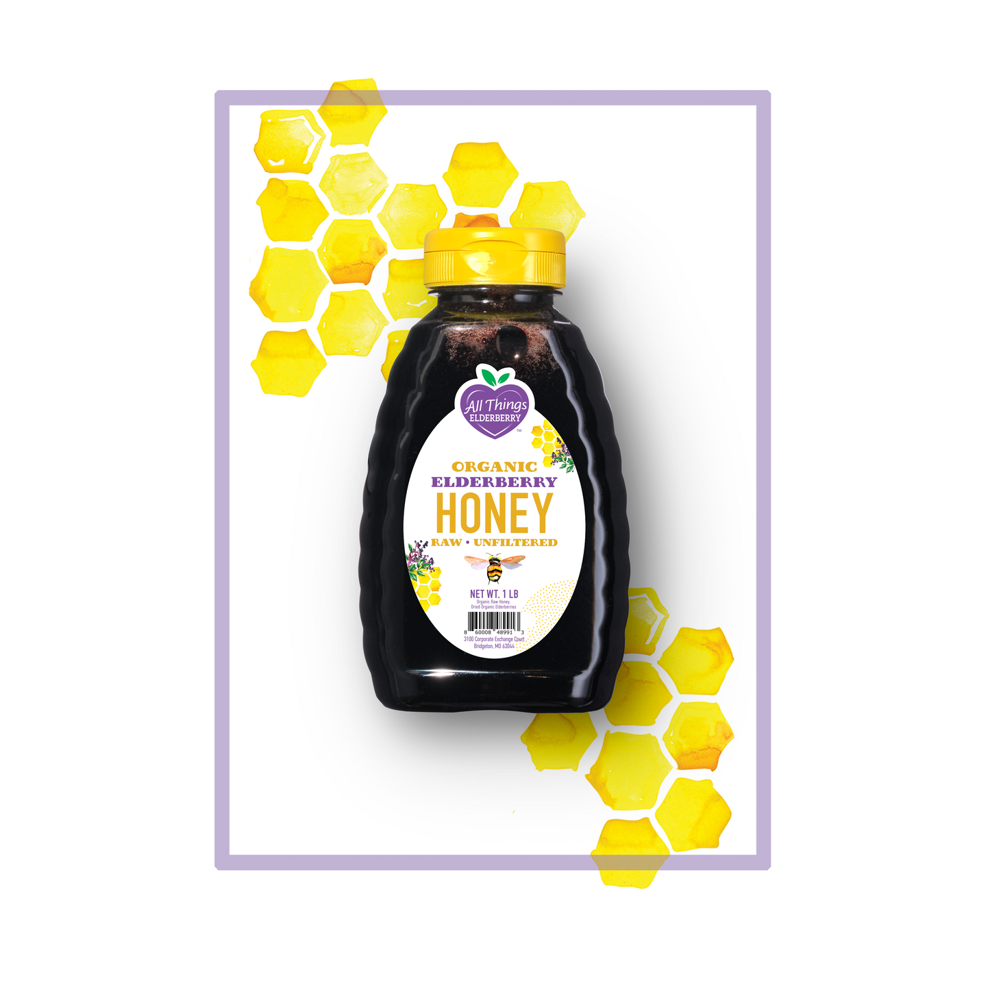Pure Organic Raw Elderberry Honey Blend Elderhoney