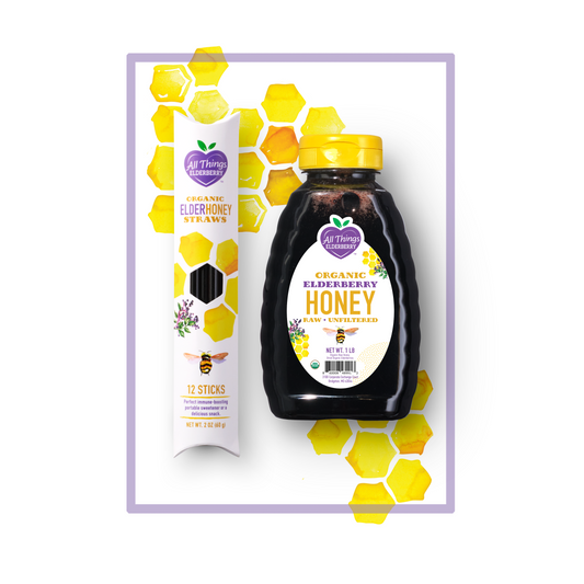 Pure Organic Raw Elderberry Honey Blend Elderhoney