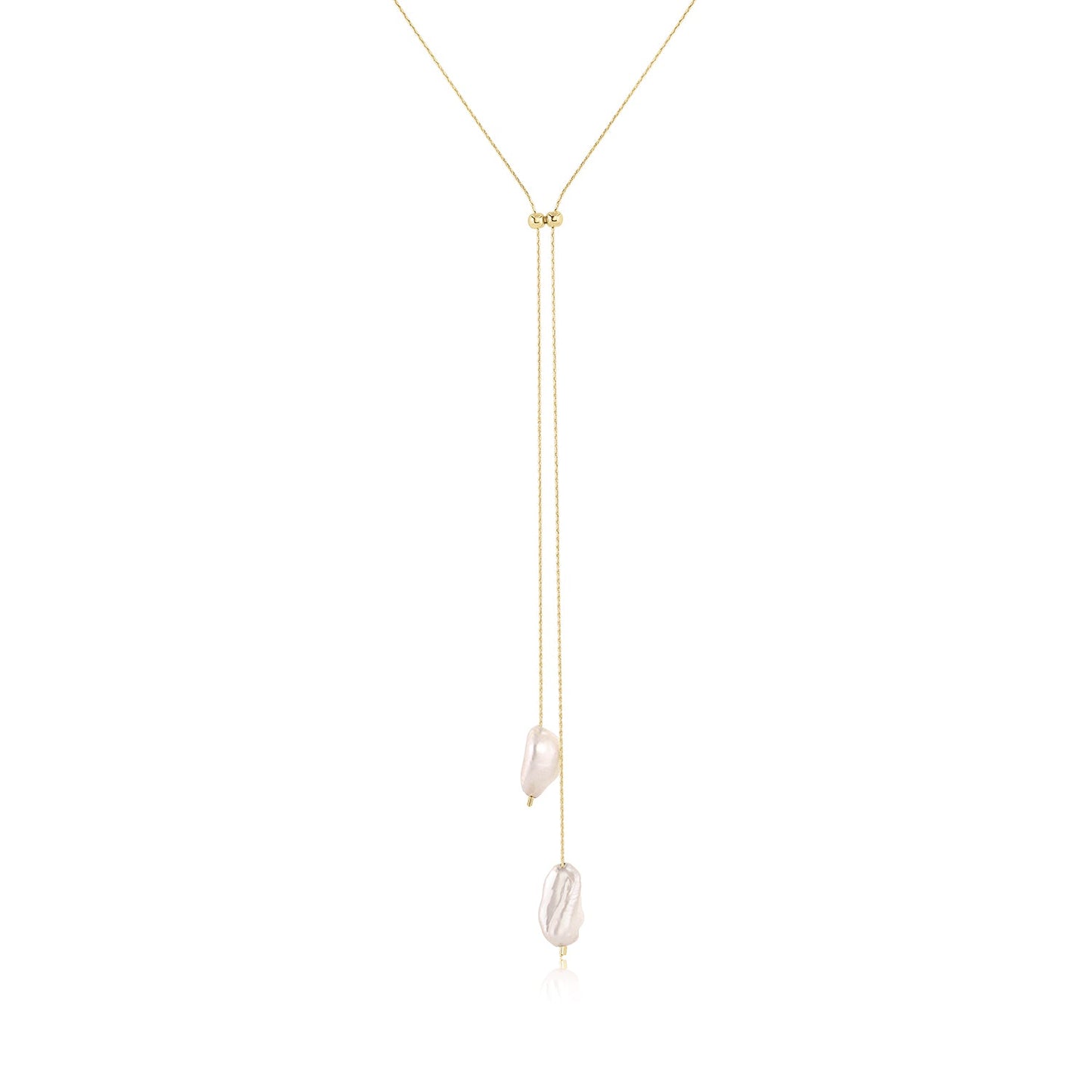 Elliatt 14k Gold Filled Lariat Necklace with Freshwater Biwa Pearls