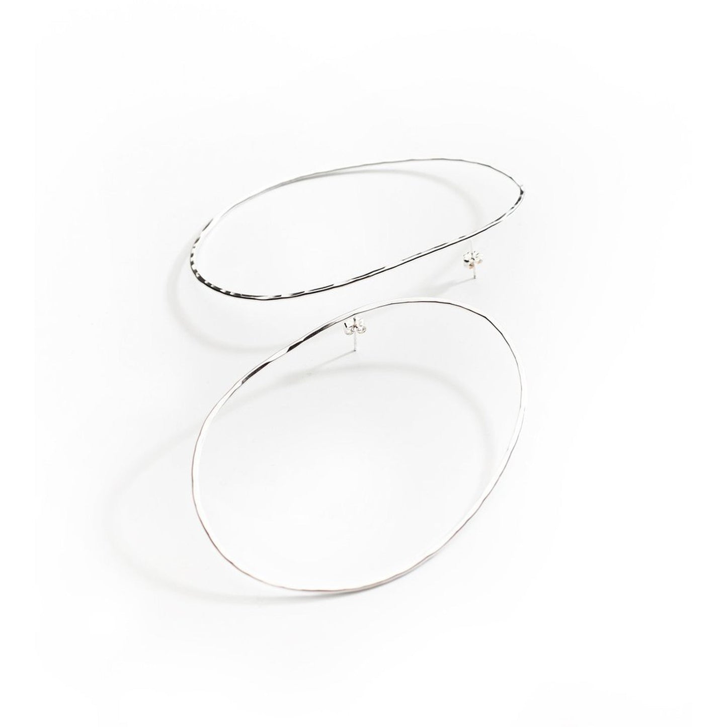 Irregular Ellipse Sterling Silver Earring Ellie NINObrand
