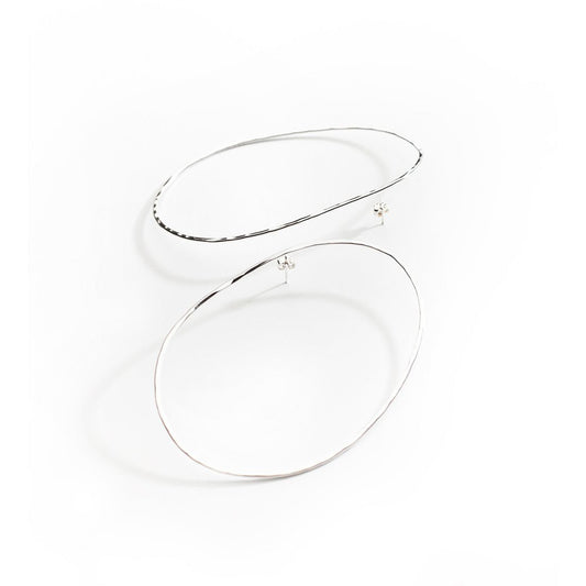 Irregular Ellipse Sterling Silver Earring Ellie NINObrand