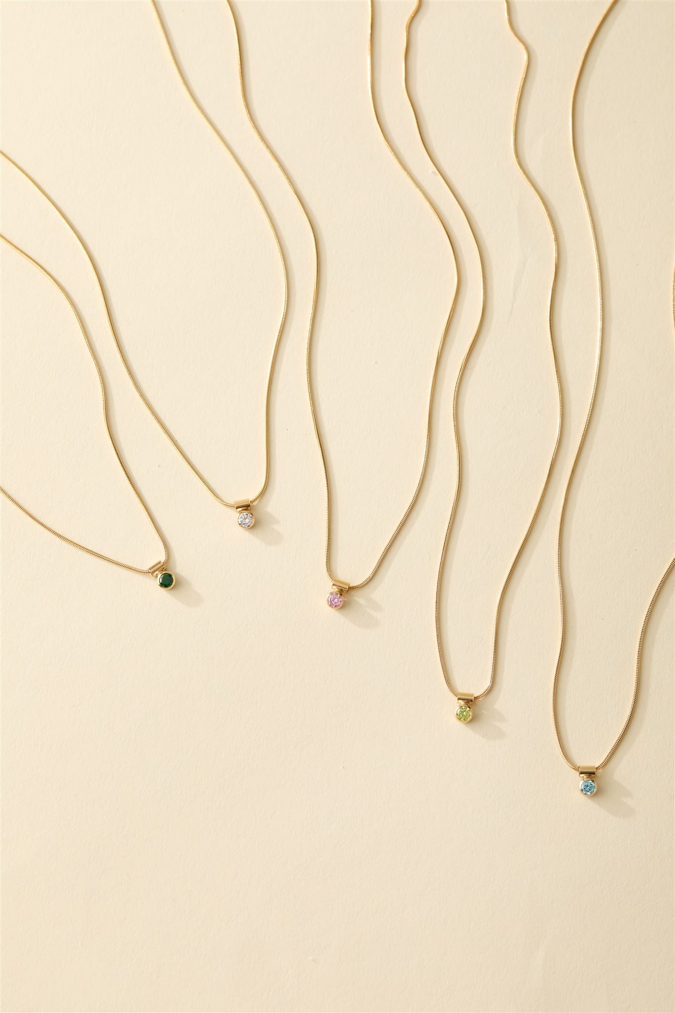 Ellie 14k Gold Filled Birthstone Necklace 18k Gold Over Brass