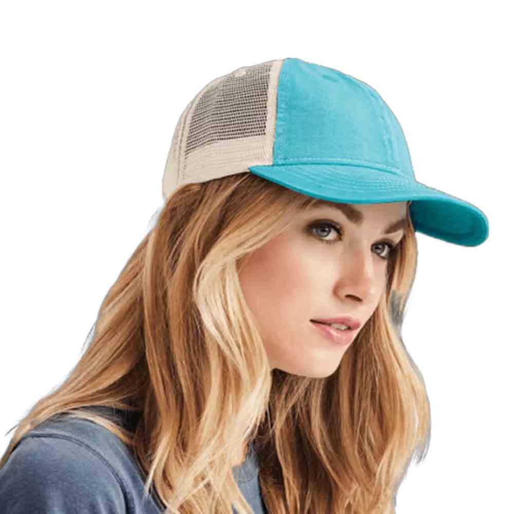 Embroidered Pigment-Dyed Trucker Hat Wifey Hubby Anniversary Gift Cap