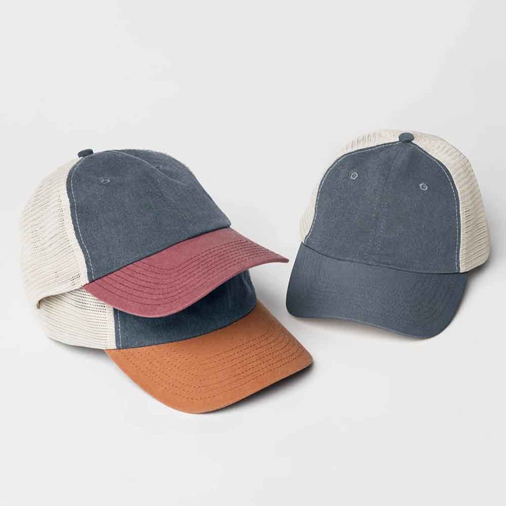 Embroidered Pigment-Dyed Trucker Hat Wifey Hubby Anniversary Gift Cap