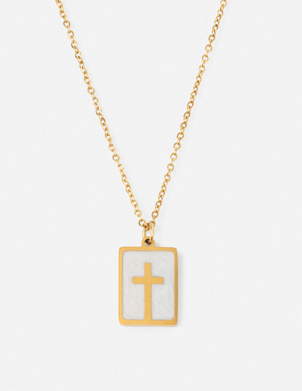 Enamel Cross Necklace Religious Jewelry Elevated Faith