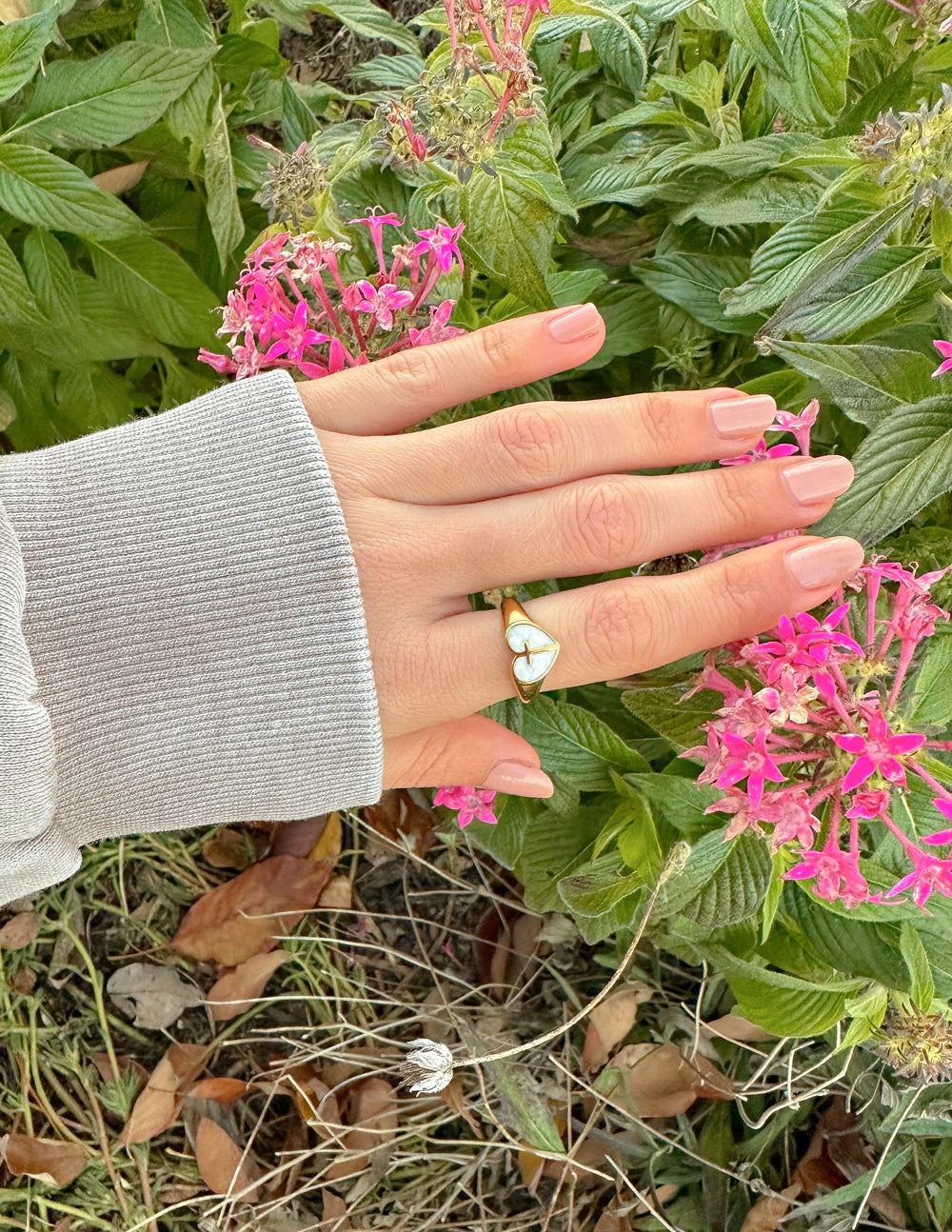 Enamel Heart Cross Ring Enamel Ring Elevated Faith