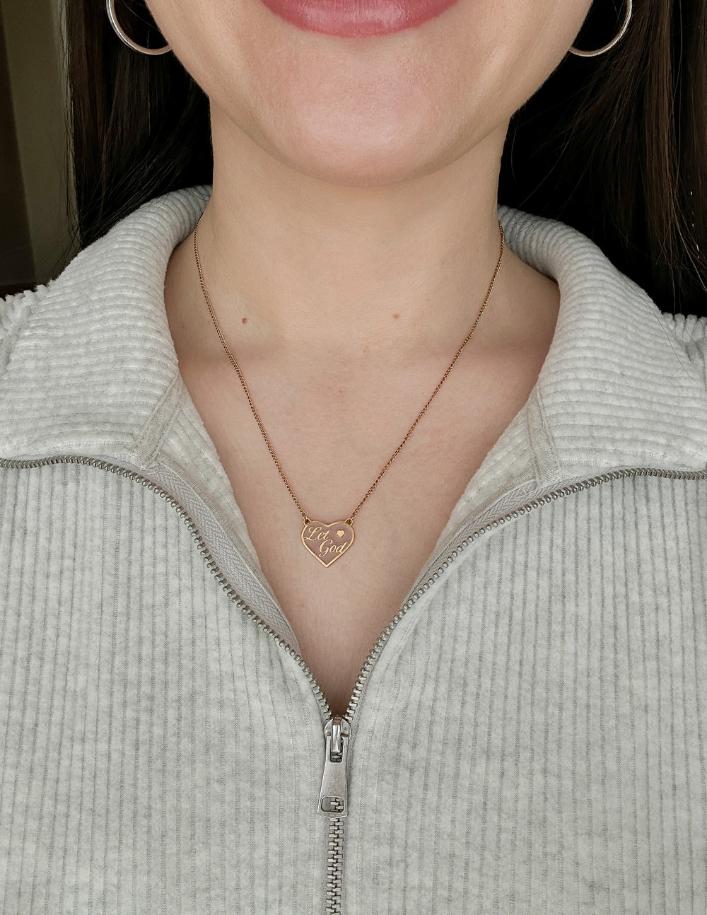 Enamel Let God Necklace Religious Jewelry Elevated Faith