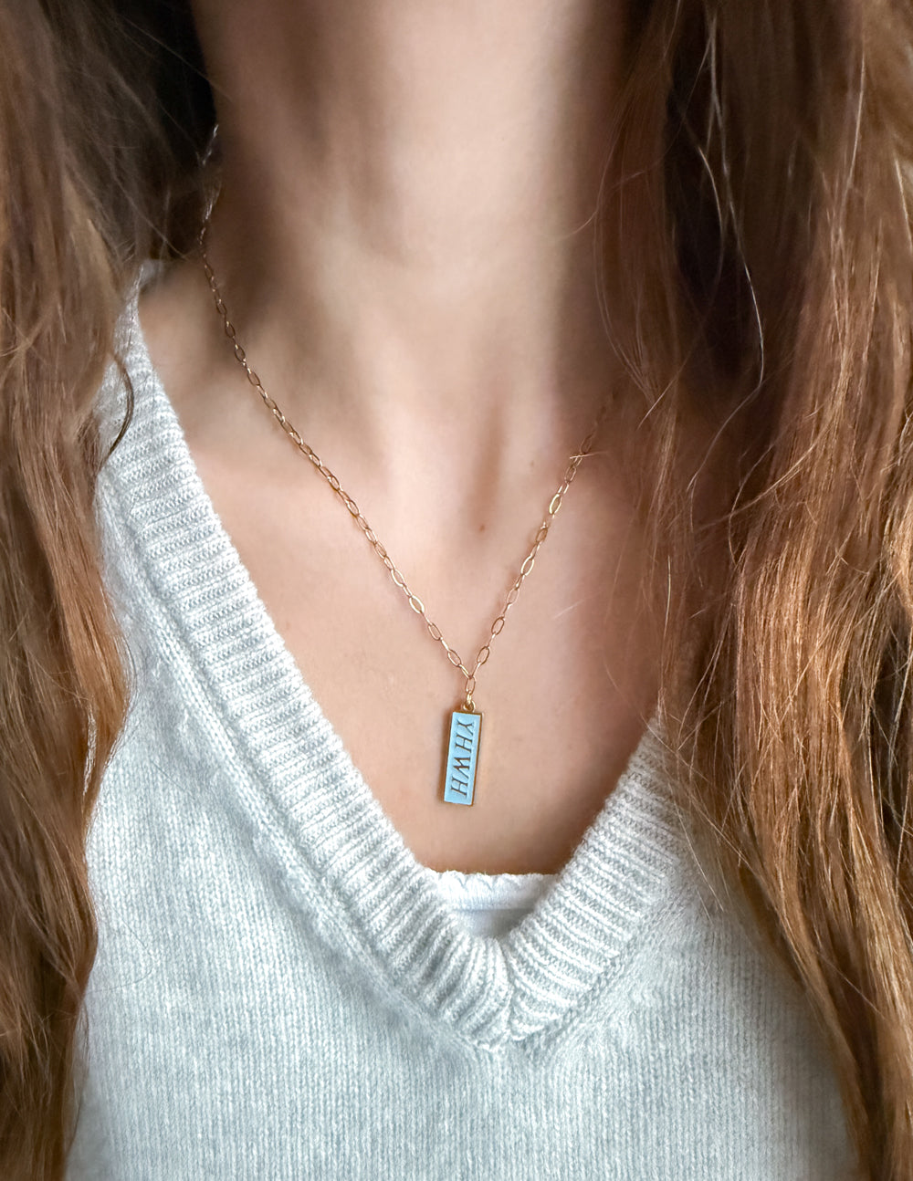 Enamel YHWH Necklace Hebrew God Name Jewelry Elevated Faith