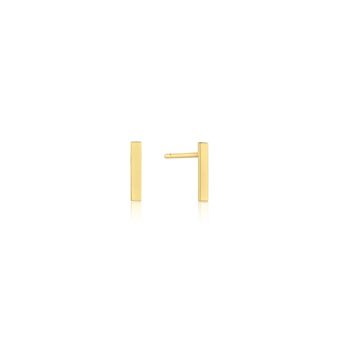 14k Yellow Gold 8mm Bar Studs Enna Studs