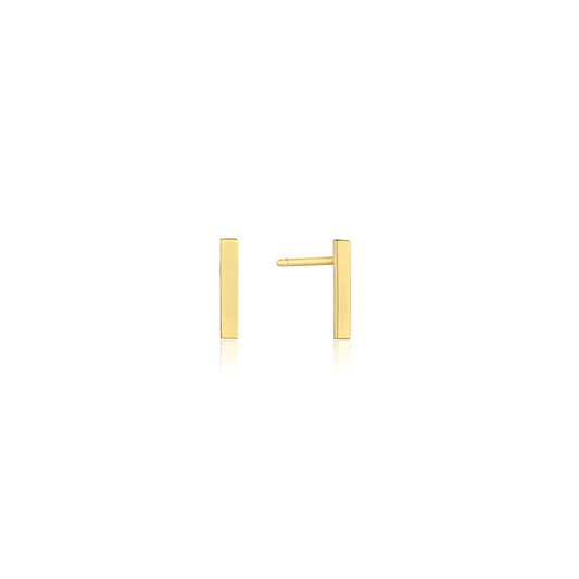 14k Yellow Gold 8mm Bar Studs Enna Studs
