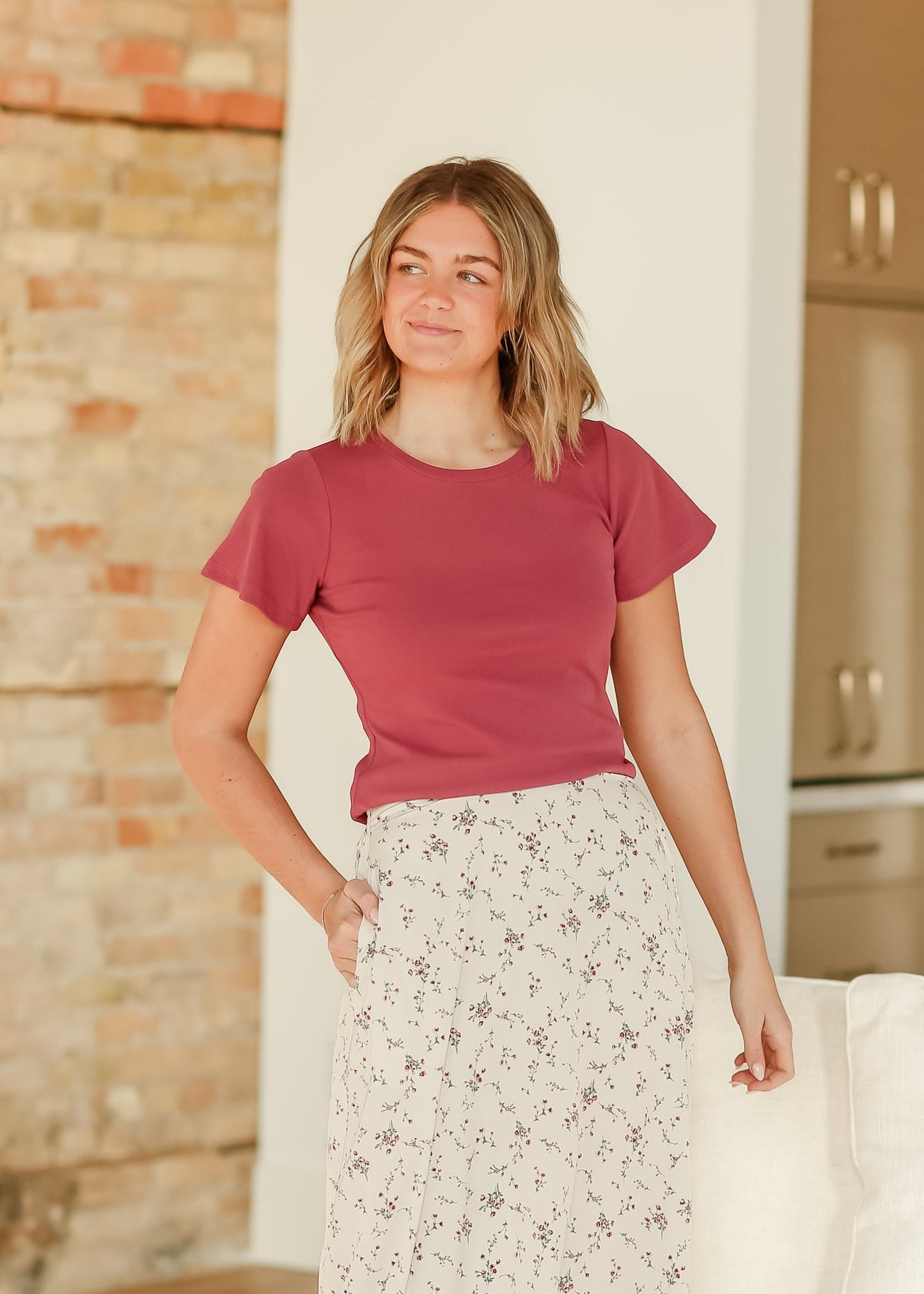 Essential Flutter Sleeve Sand Top Inherit Co.