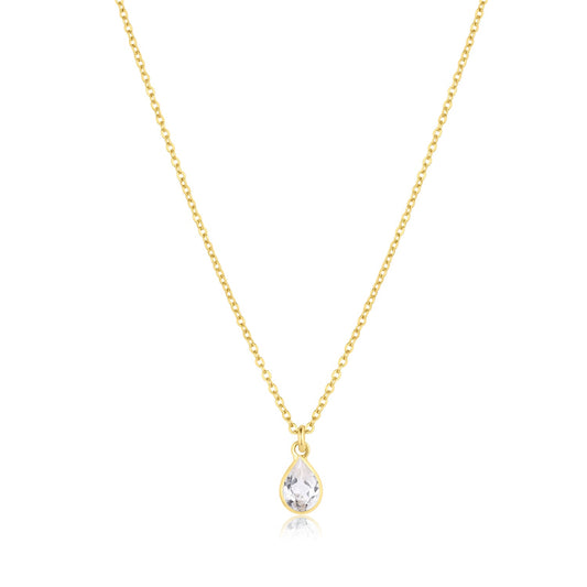 White Topaz 14k Gold Filled Necklace Everett Necklace