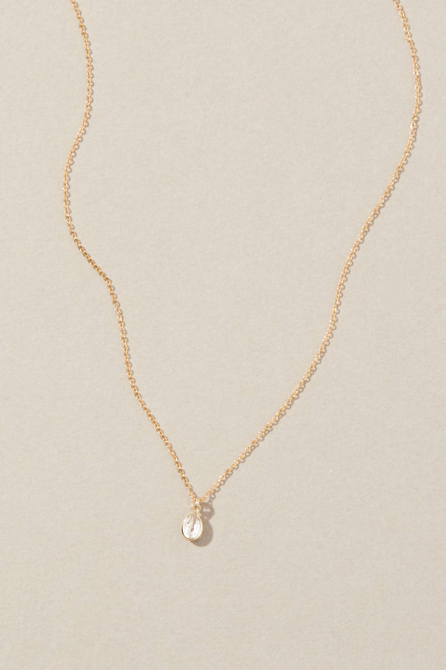 White Topaz 14k Gold Filled Necklace Everett Necklace
