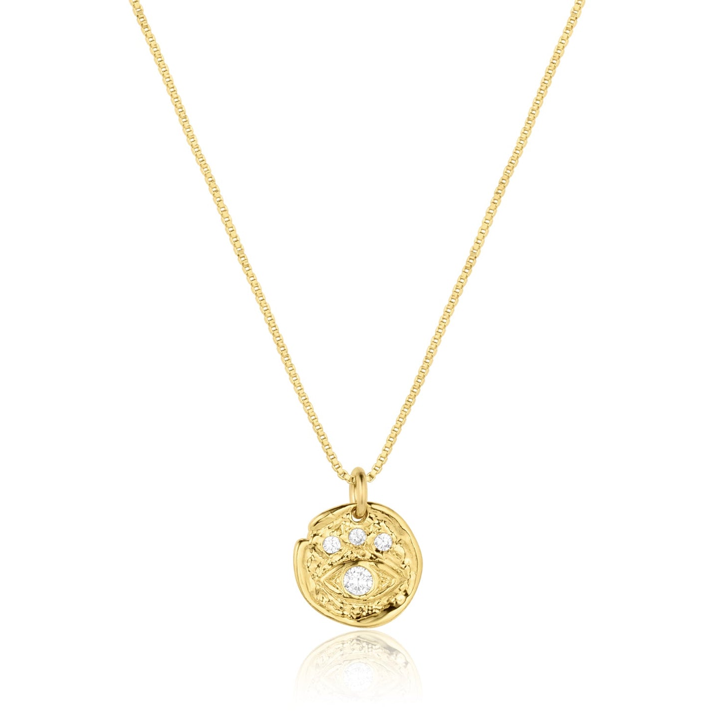 Evie Gold Vermeil Evil Eye Necklace 18k Gold over Brass