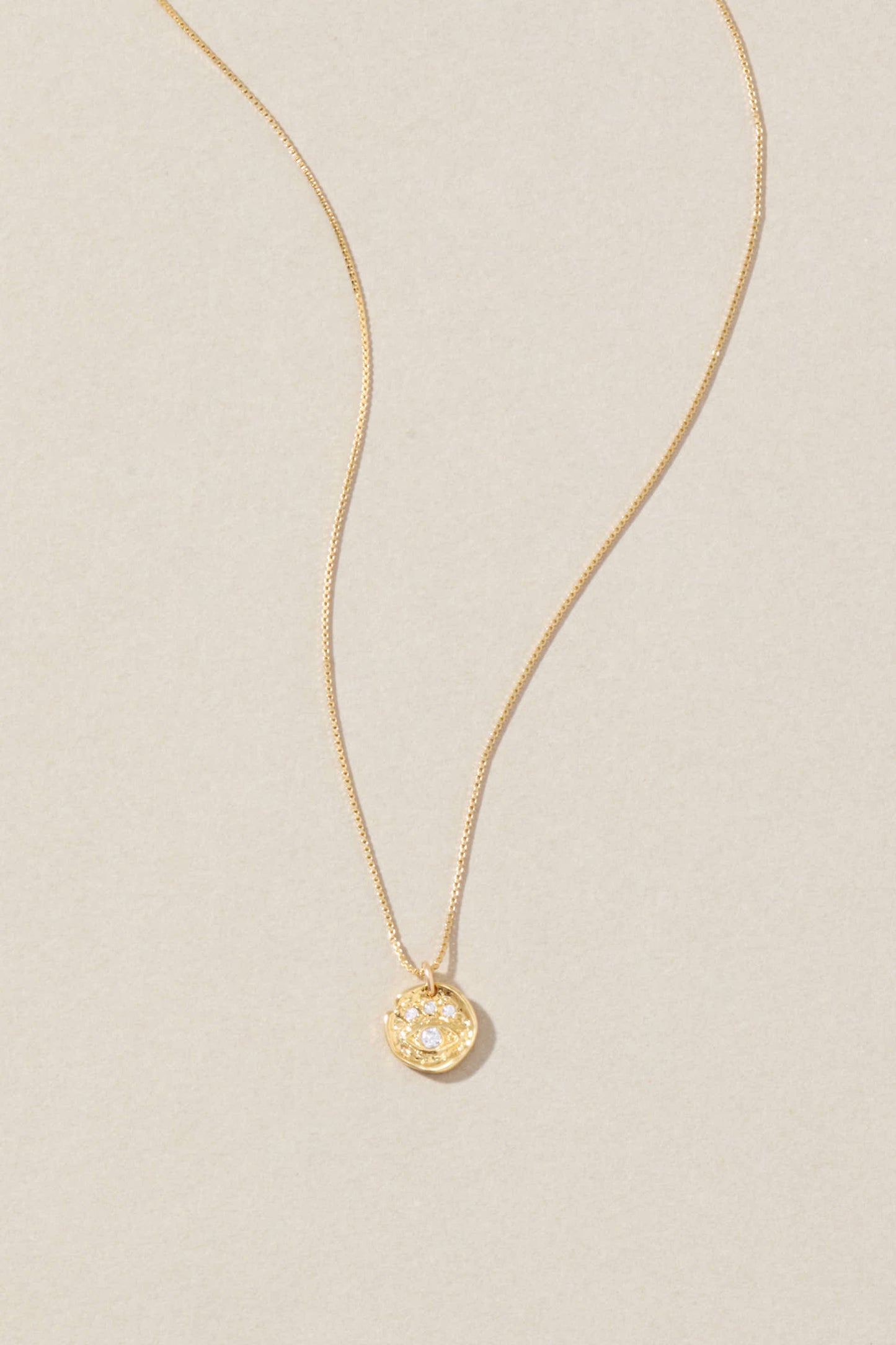 Evie Gold Vermeil Evil Eye Necklace 18k Gold over Brass