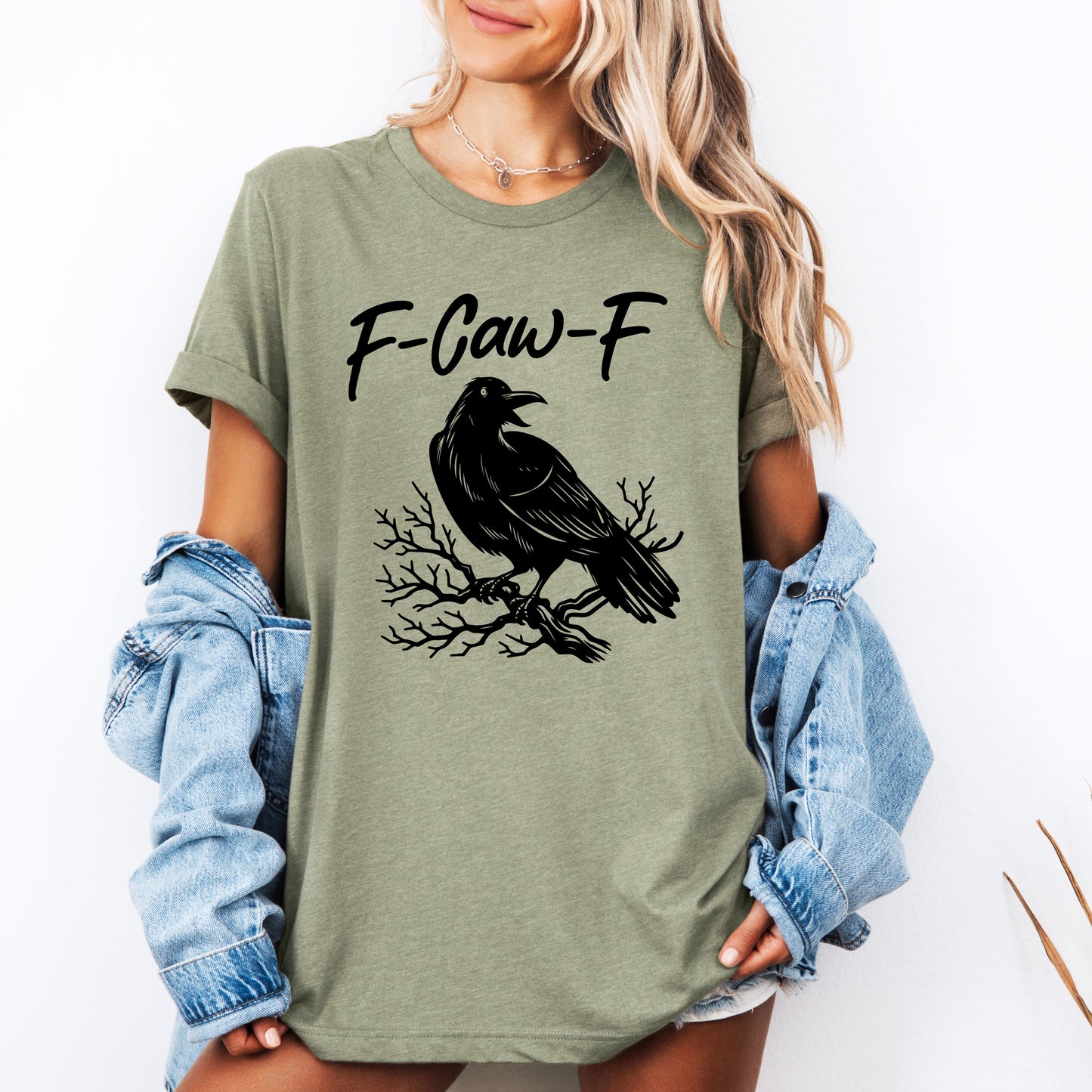 F-Caw-F Vulgar Graphic Tee Halloween Goth Tshirt Refinery Number One