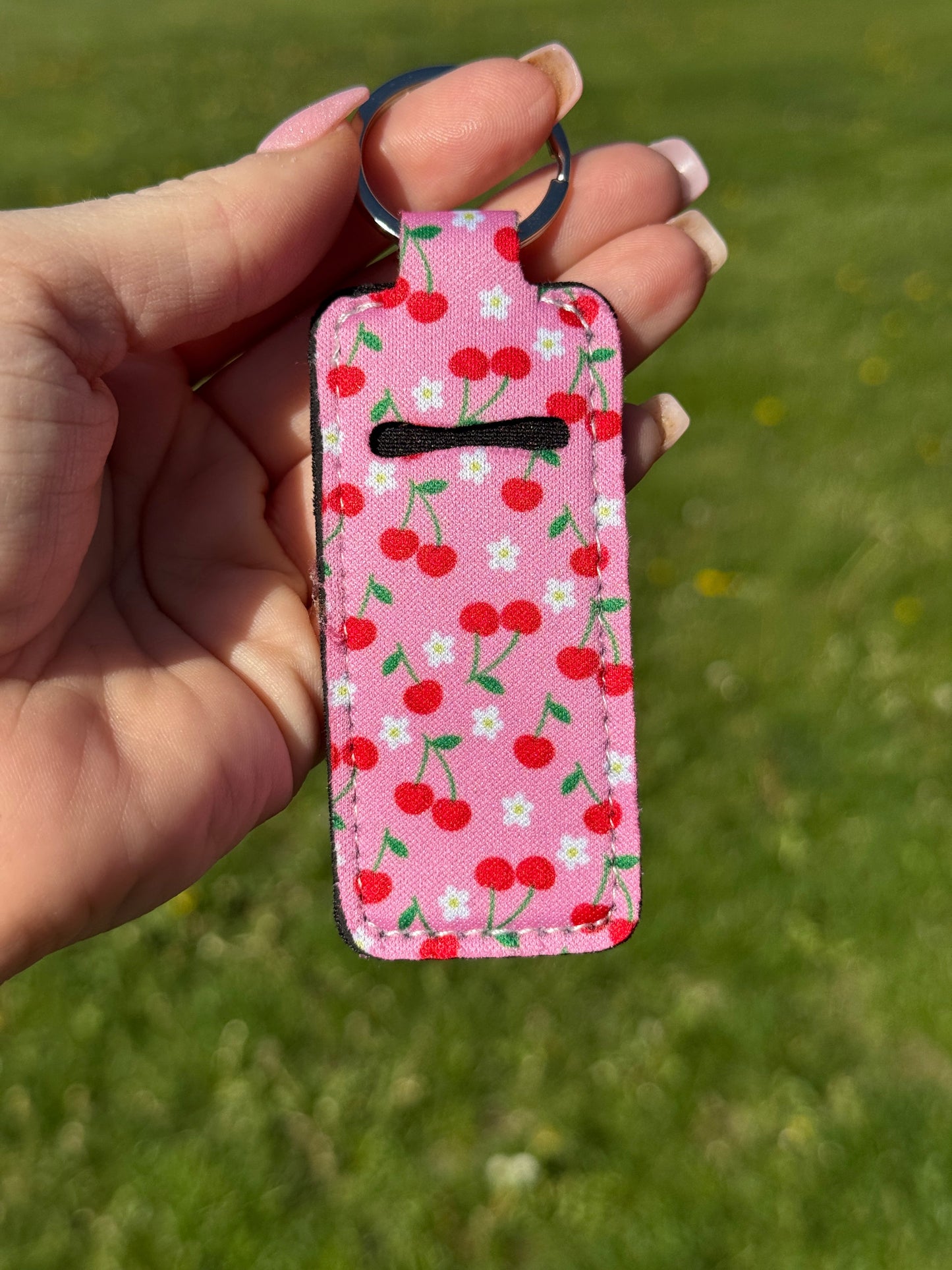 Cherry Blossom Keychain Chapstick Accessory