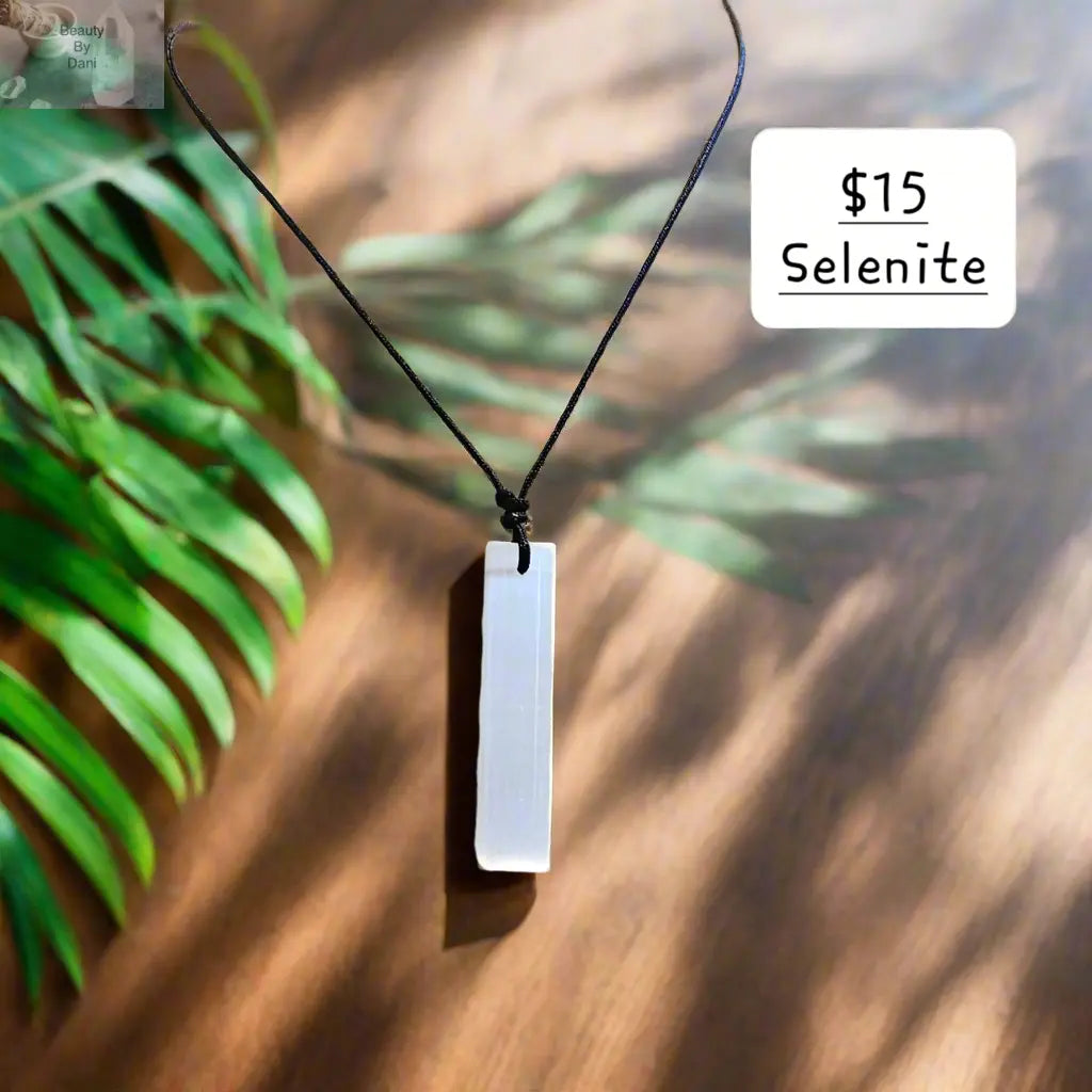 Adjustable Selenite Length Necklace Beauty by Dani