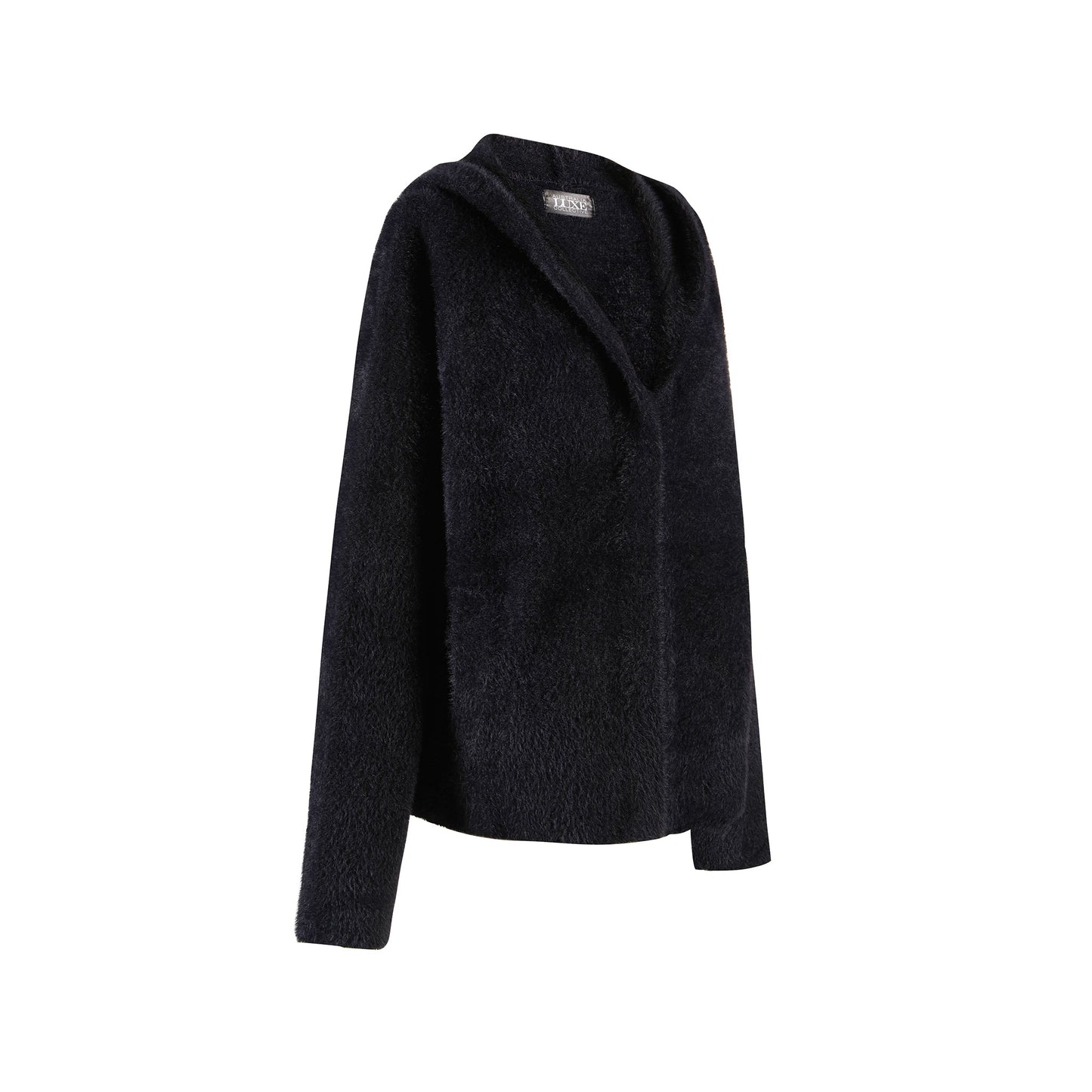 FAB Black Soft Knitted Hoodie Australia Luxe Collective