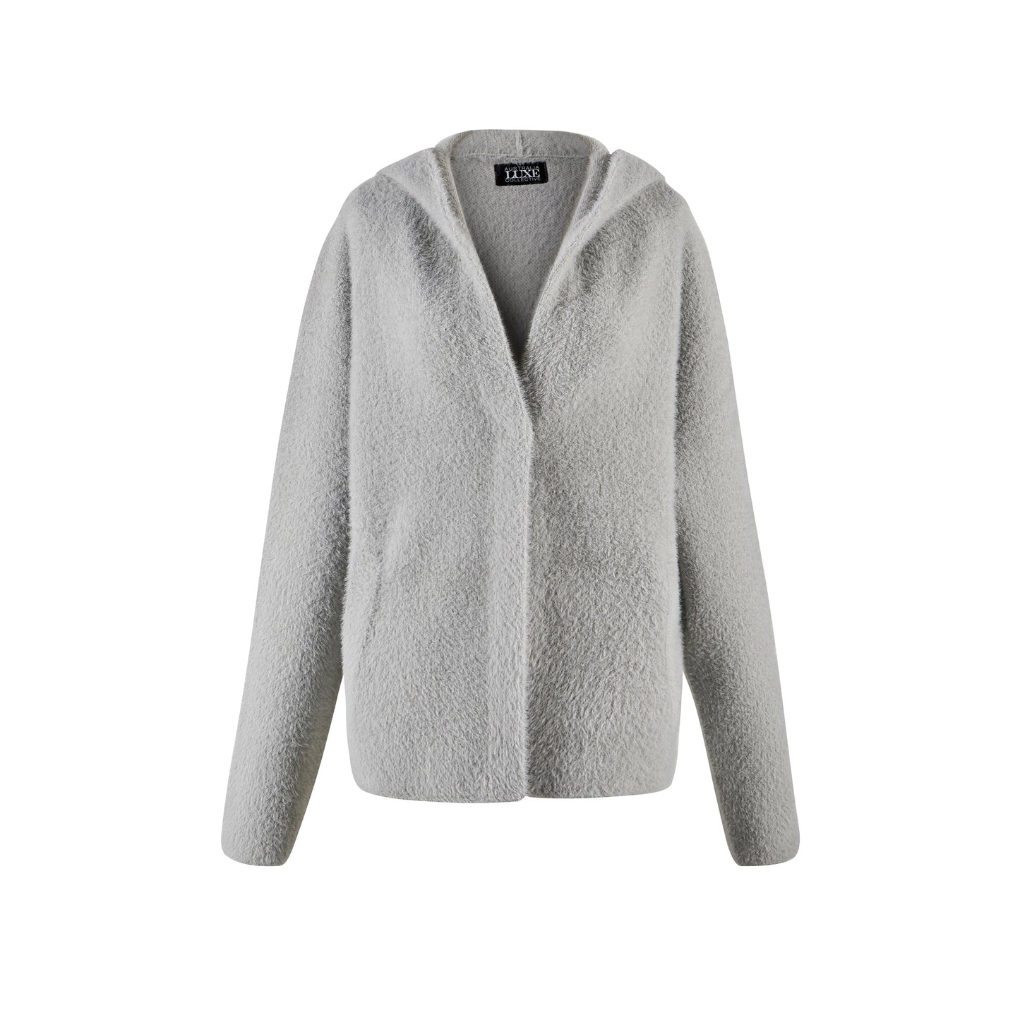 Ice Gray Soft Knitted Hoodie FAB