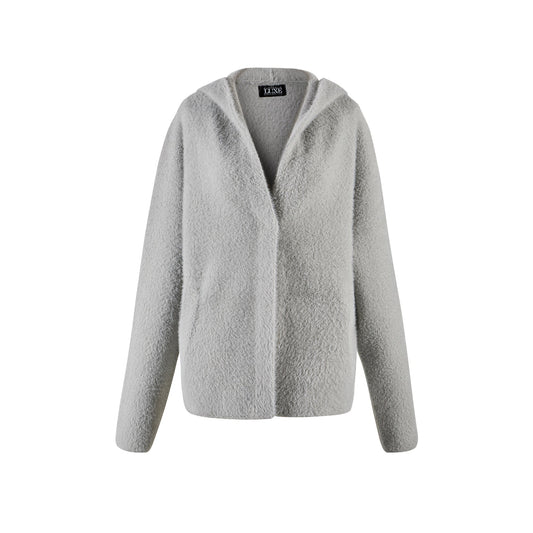 Ice Gray Soft Knitted Hoodie FAB